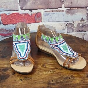 Pikolinos MASSAI Beaded Leather Sandals